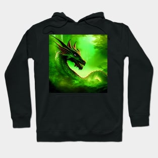 Green Dragon in the Misty Forest Hoodie